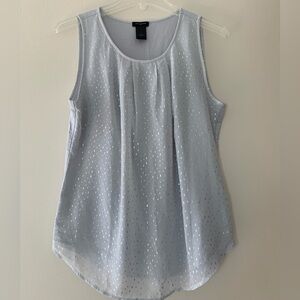 Ann Taylor Tank Top S Small Silver Gray With Metallic Accents EUC